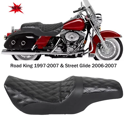 Driver Passenger Seat Fit For Harley Street Road King Glide Classic 1997-2007 Foto 1 de 4