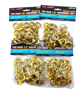 1/2" x 400 PAIR BRASS PLATED GROMMETS ~ Tarp - Tent - Awnings * Free Shipping * - Picture 1 of 1