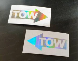 75 mm TOW Pfeil Aufkleber x2 Silber Gold Pink Hologramm Neo Chrom Rallye Rennen Ref:8 - Bild 1 von 4