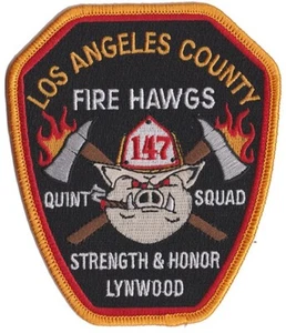 LA County Station 147 Fire Hawgs Strength & Honor Fire Patch NEW - Picture 1 of 1