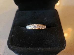 BEAUTIFUL ESTATE 14K GOLD 3 DIAMOND TWO-TONE Engagement 6.5 - Afbeelding 1 van 13