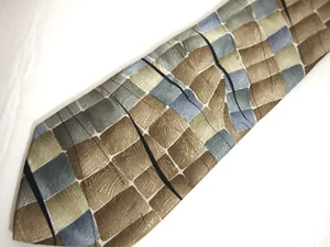 J. Garcia Mens Necktie Tie New York, NY Brown Grey Abstract Art 100% Silk - Picture 1 of 6