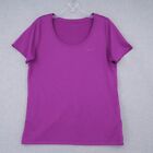 Nike T-Shirt Womens M Medium Purple Swoosh Logo Dri-Fit Training Scoop Neck