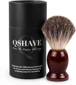 QSHAVE 100% Best Original Pure Badger Hair Shaving Brush Handmade for Men use AU - Picture 1 of 7