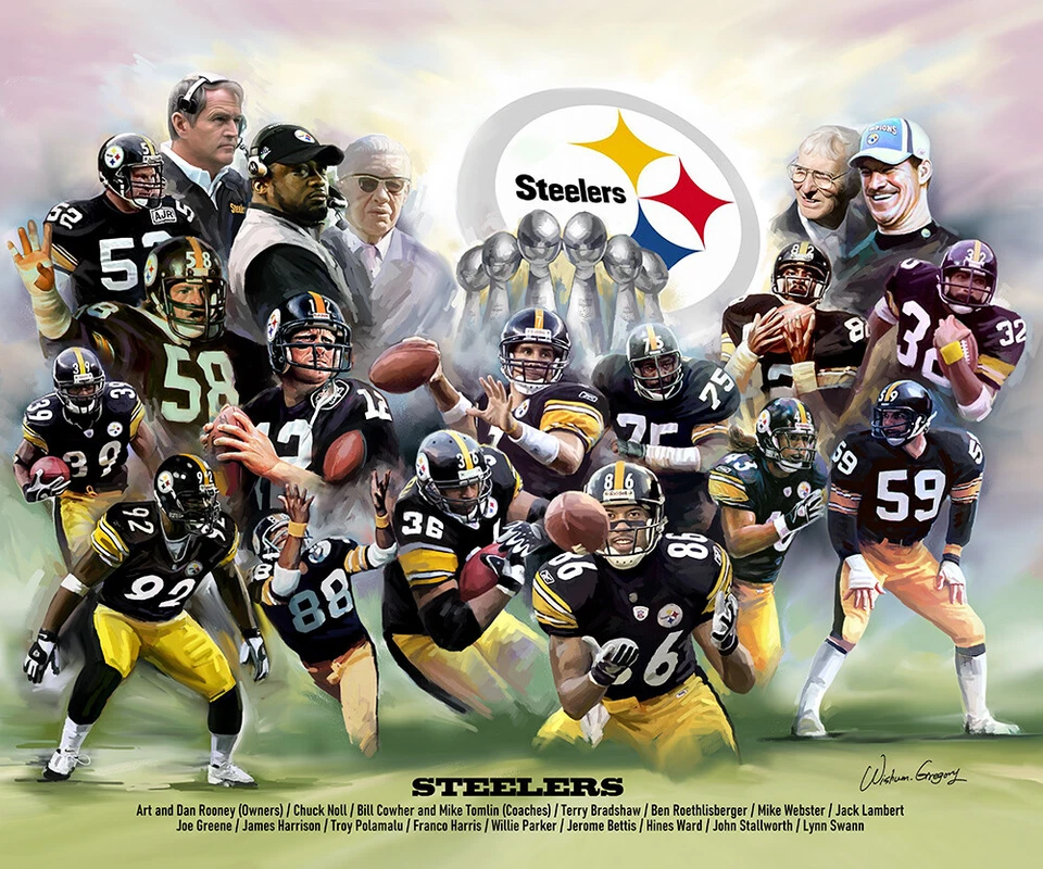 Steeler легенды, Wishum Грегори искусства, стены декор печати плакат 11 «x 8,5» 886 - Изображение 1 из 1