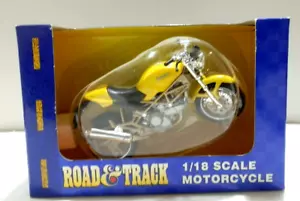 Road & Track Die-Cast 1:18 Yellow Ducati Monsterdark Motorcycle - Picture 1 of 3