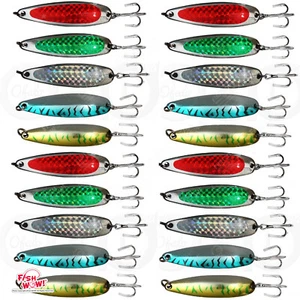 20 peces de 5 colores ¡GUAU! Señuelo 2oz cucharas cocodrilos plantilla trolling cebo NUEVO - Imagen 1 de 12