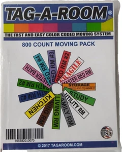 Moving Label Tag A Room Pack x 800 Organize your Moving Save Time - Picture 1 of 2