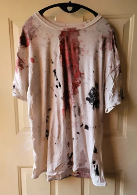 Hand Painted Zombie Tee Shirt  TWD Costume  Adult Sizes  OOAK  Size XL - Image 1 of 2