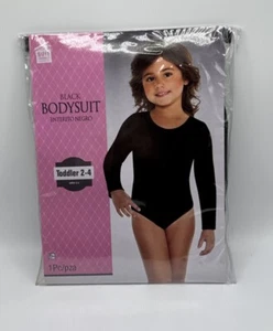 NWT Black Long Sleeved Bodysuit Toddler 2-4 Girls - Picture 1 of 2