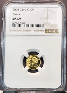 2004 CHINA GOLD 20 YUAN G20Y PANDA NGC MS 69 RARE HIGH GRADE BEAUTY - Picture 1 of 3