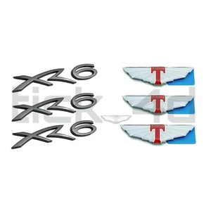 Falcon AU XR6 Silver Fender Emblem Badge ×3 Plus Tickford Wings ×3 - Picture 1 of 1