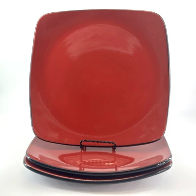 Corelle Hearthstone Stoneware Chili Red Square Dinner Plate 11.5" - Image 1 of 4