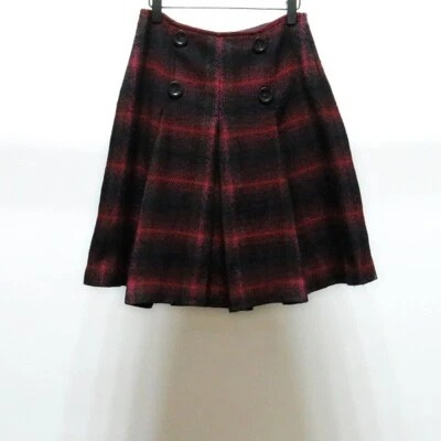 Saia xadrez MaxMara fim de semana lã mohair feminina 24 polegadas IT 36 tamanho não usado perfeita - Imagem 1 de 4