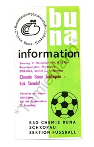 Chemie Buna Schopkau - locomotiva Stendal ➔ calcio DDR ➔ quaderno programmi ➔*da collezione* - Foto 1 di 2