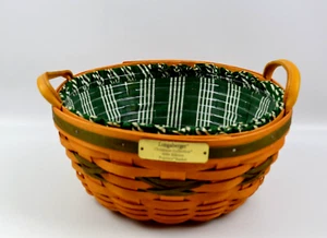 1999 Longaberger Christmas Collection Edition Popcorn Basket Green Accent Weaves - Imagen 1 de 13