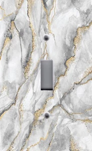 GRIS MÁRMOL CON PATRÓN DE VENAS DORADAS ELEGANTE Interruptor de luz de imagen Placa de pared Tomas de corriente - Imagen 1 de 26
