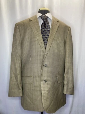 Blazer Croft Barrow Para Hombres 46R 50" Abrigo Deportivo Traje Chaqueta Beige Pata de Gallo 2 Btn Foto 1 de 4