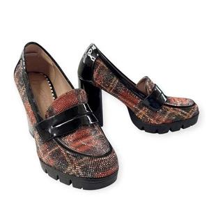 Betsey Johnson Adelyn klobige Plateau-Loafer Strass Größe 9M rot schwarz - Bild 1 von 10