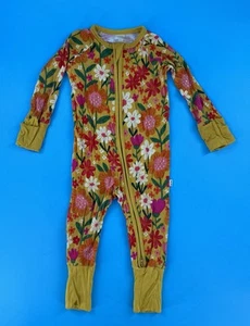 Little Sleepies Floral Secret Garden Zippy One Piece Pajamas 3-6 Size Months - Picture 1 of 3
