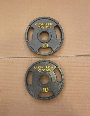 "Placas de peso Gold's Gym Olympic de 2"" 10 libras de agarre 2x10 libras en total 20 libras" Foto 1 de 4