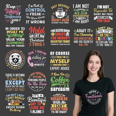 Dtf Transfers Ready to Press - 20 Pcs Funny Sarcastic Iron on Patches for T-Shir - Image 1 of 4