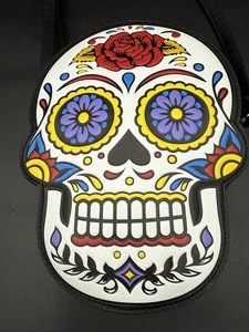 Day of the Dead Sugar Skull NEW Crossbody Purse Novelty Halloween Woman - Picture 1 of 8