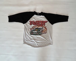 Camiseta De Colección RATT Dancing Undercover World Tour Band XL 1987 80s Drag Racing - Imagen 1 de 7