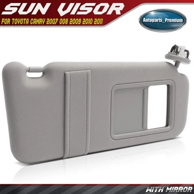 Parasol lateral del pasajero gris con espejo retrovisor para Toyota Camry 2007-2011 con techo corredizo Foto 1 de 4