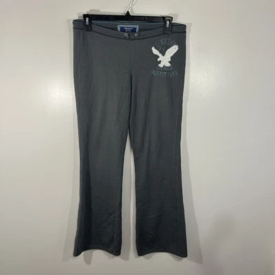 Pantalones American Eagle Vintage Y2K Talla Mediana Tiro Bajo Bootcut Polar Salón Gris Foto 1 de 4