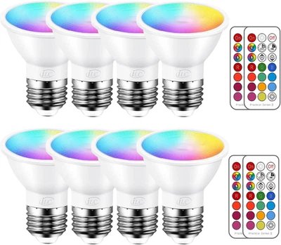 Par16 LED Light Bulbs 40 Watt Equivalent Color Changing E26 Screw Beam Angel 45° - Image 1 of 4