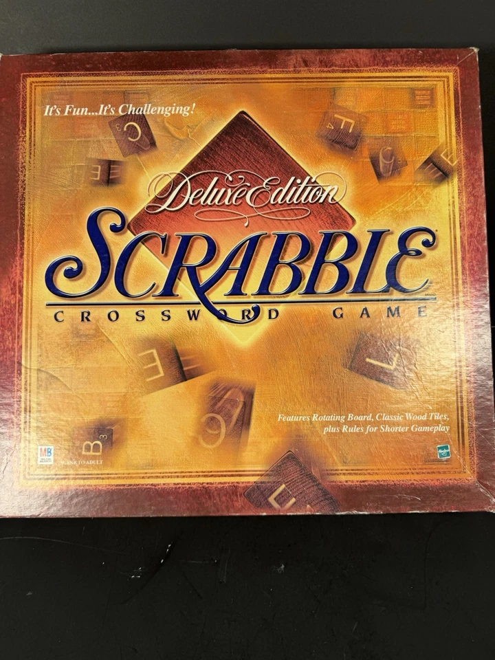VINTAGE Scrabble Deluxe Edition COMPLETE Milton Bradley 1999 Crossword Word Game - Image 1 of 4