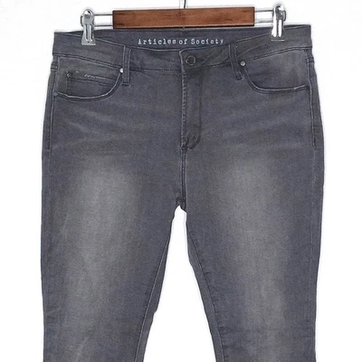 Articles of Society Mujer Vaqueros Ajustados Talla 31 Elástico Gris Carbón Lavado Dobladillo Crudo Foto 1 de 4