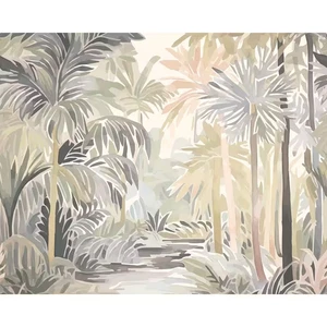 19.7 In. X 0.025 In. Brown Woods and Forests Origin Murals Pretty Palms Neutral - Picture 1 of 3