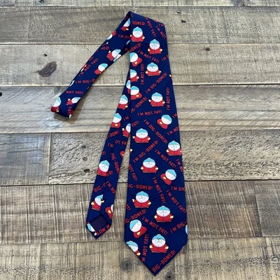 Corbata de colección 1998 South Park Eric Cartman "No soy grasa, soy hueso grande" 100 % seda Foto 1 de 4