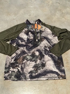 Mossy Oak Elements Terra Camouflage Long Sleeve 1/3 Zip Pullover Long Sleeve - Image 1 of 4