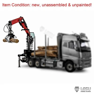 LESU 1/14 Metal Hydraulic Timber Crane Kit for RC Tractor Trucks Log Loading - Image 1 of 4
