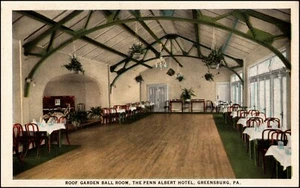Penn Albert Hotel, salón de baile Roof Garden, Greensburg PA Pennsylvania postal - Imagen 1 de 2