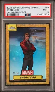 2024 Topps Chrome Marvel STAR-LORD True Gold Refractor #89 Disney /50 - Picture 1 of 2