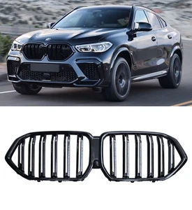 BMW X6 G06 MSPORT MOTORSPORT GLOSSY BLACK GRILLE KIDNEY GRILLES - Picture 1 of 1