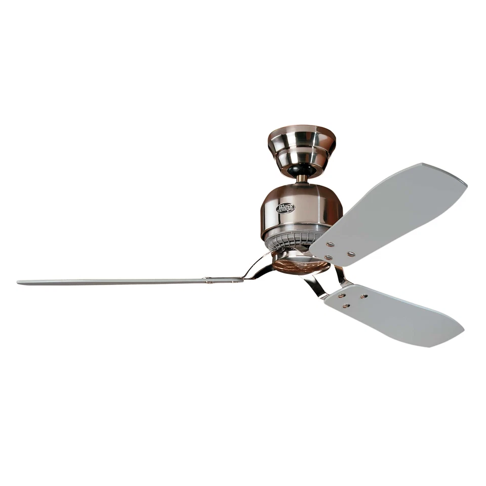 Hunter Ceiling Fan With Wall Switch Industry Chrome Ventilator Without Light - Image 1 of 1