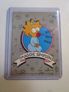 Adesivo Topps I Simpson 1990 5 carte collezionabili Maggie Simpson - - Foto 1 di 1