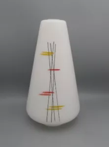 Mid Century Modern / Retro Tall Conical Glass Pendant Light / Lamp Shade 31cm - Picture 1 of 18