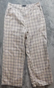 ASOS Collusion Womens Plaid Flat Front Stretch Casual Pants 8P Wide Leg - Picture 1 of 16