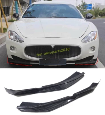 Cubierta de labio divisor de parachoques delantero de carbono real para Maserati GranTurismo 2007-2019 Foto 1 de 4
