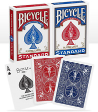 Bicycle® Standard index Playing Cards, 2 Decks, Red & Blue, Air Cushion Finish,