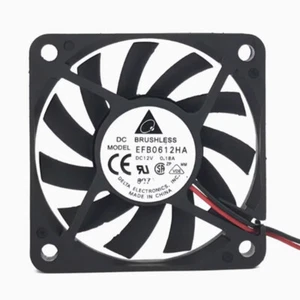 DELTA EFB0612HA Ventilateur DC 12V 0.18A Ventilateurs de Refroidissement Double Roulement à Billes 60*60*10mm - Photo 1/5