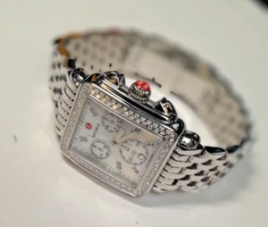 Michele Deco Silver Diamond Lavender Watch MWW06A000775 COMPLETE - Picture 1 of 6