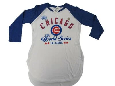 Nueva Camisa Raglán 2016 Campeones Serie Mundial Chicago Cubs Mujeres Tallas S-M-L Foto 1 de 4
