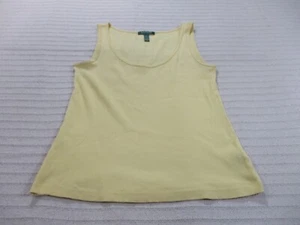 Ralph Lauren Tank Shirt Womens Large Yellow Scoop Neck Sleeveless Cotton - Picture 1 of 10